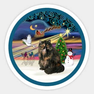 "Christmas Magic" with a Tortie Persian Cat Sticker